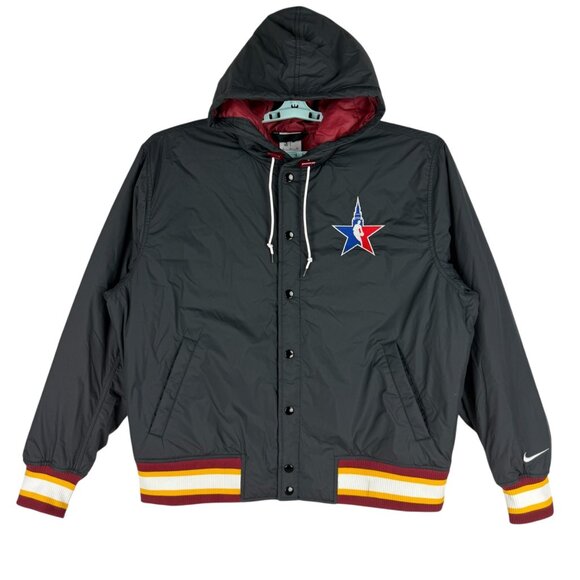 Nike NBA All-Star 2022 Men's Black Hooded Jacket XL Loose Fit Synthetic Fill NWT - Picture 1 of 14